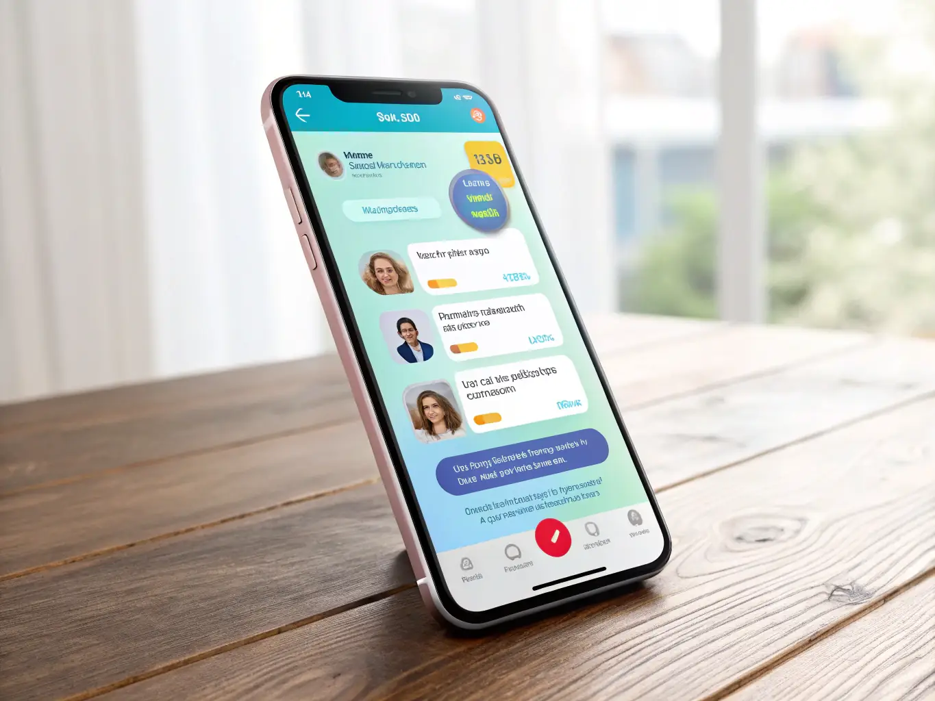 A visual of the FulCent app's chat interface, showcasing expense discussions and attached receipts. The chat is active with users sharing notes and clarifying details.
